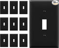 ENERLITES Toggle Light Switch Wall Plate, Gloss Finish, Standard Size 1-Gang 4.50" x 2.76", Unbreakable Polycarbonate Thermoplastic, 8811-BK-10PCS, Glossy Black, 10 Pack