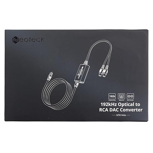 Neoteck Optical to RCA Cable DAC Converter with Built-in Audio Amplifier Chipset 192kHz SPDIF to RCA Digital to Analog Converter for HDTV Blue-ray PS4 etc.-Female Output