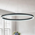 Modern LED Pendant Lighting Ring Chandelier Black Dimmable LED Chandelier by Sparklelf