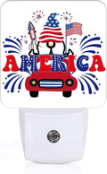 FSHVQKD Happy Independence Day Night Light,Plug Into Wall with Dusk to Dawn Light Sensors, Warm Nightlights for Bedroom, Bathroom, Hallway, Kitchen, Gifts Ideal for Boys Girls Women Men