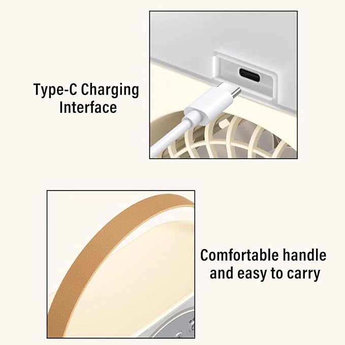 RiToEasysports Portable Air Conditioners, Evaporative Cooler Personal Air Cooler with 3 Speeds 4000mAh Battery Timer USB C Charging for Home Office Travel