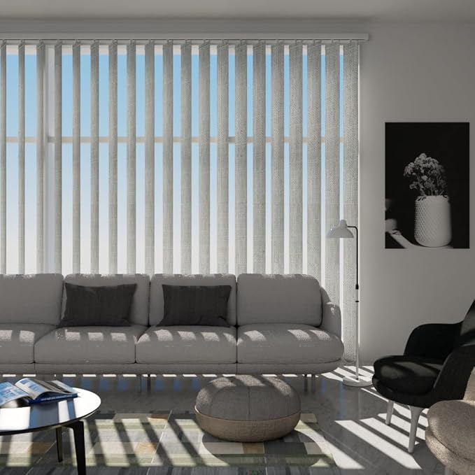 Blindify Motorized Vertical Blinds, Blackout Sliding Door Shades Vertical Shades Remote Control Customize, Black
