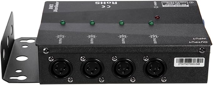 MFL. 4-Way Isolated DMX Splitter Amplifier Distributor with 3-Pin Outputs