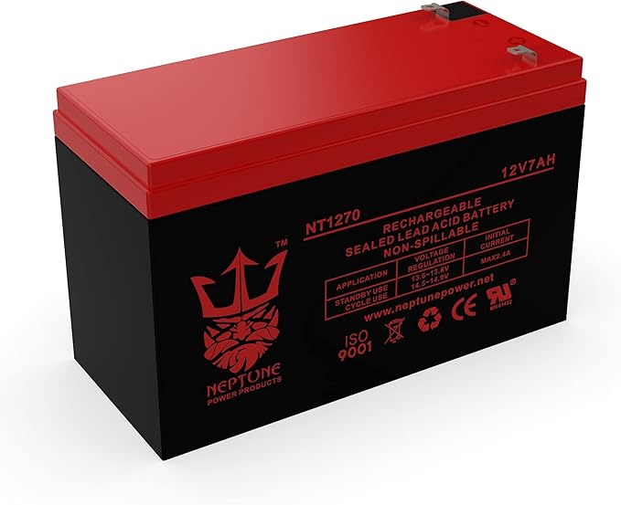 Neptune Power Products Brand NT1270 12V 7Ah Rechargeable Sealed Lead Acid Battery - Enduring 6-DW-7 UB1270-2 Pack Replacement Batteries