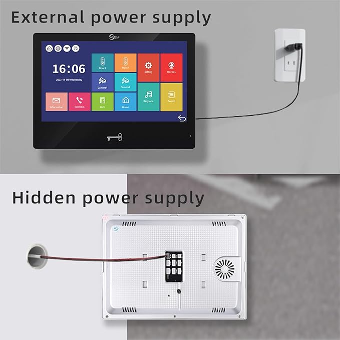 Wired Video Apartment Intercom System,Door Phone Kit,10 Inch Touch Monitor with 1080P HD Doorbell Camera,Supporting Motion Detecting 5 in 1 RFID Card Unlcking for Home Villa (1 Doorbell + 4 Monitor)