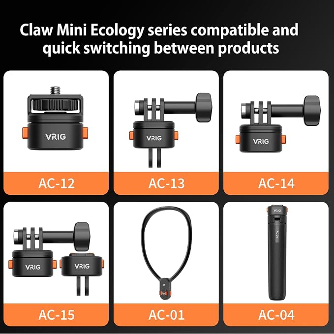 VRIG Claw Mini Quick Release Plate Tripod QR Camera Mount Adapter, Quick Setup - Image 4