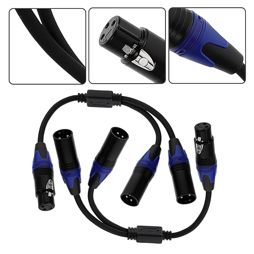 2pcs 2pcs Braided Audio Splitter Cable Male to Dual Female Microphone Accessory Wire with Copper for Stable Signal Transmission and Use