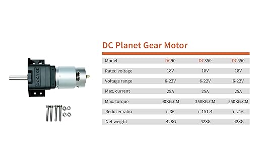 6v 12V18V 24v 200W-DC Planet Gear Motor 350kg.cm High Torque Mini Metal Geared Motor for DIY Robot Rotating Table Door Lock Curtain Machine