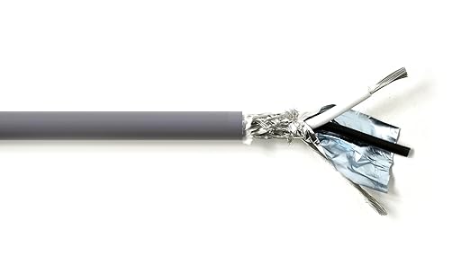 KWANGIL 2C 14AWG AMESB Shielded Cable Wire (UL2464) - Flexible Str TC, PVC Ins, OS+Drain+TC BRD, PVC JKT for CNC Machine, Stepper Motor, VFD Spindle (Gray 50FT)