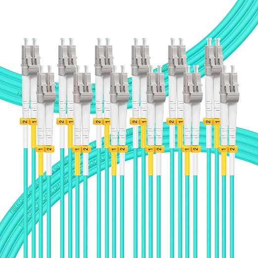 FLYPROFiber- 5M-6Pack OM4 LC to LC Fiber Patch Cable, MM Multi Mode Fiber Optic by FLYPROFiber