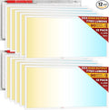 Sunco 12 Pack 2x4 LED Flat Panel Light Drop Ceiling Office Fixture with Emergency Battery Backup, 90 Minute Duration, 7760 LM, Selectable Features, 40/50/60W, 4000/5000/6000K, Dimmable (0-10V) ETL.