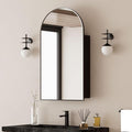 20x36 Black Arched Medicine Cabinet with Mirror, Wall Mounted Only,Arch Brushed Black Medicine Cabinet Surface Mount,Bathroom Mirror Cabinet for Bathroom
