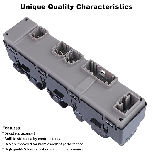 Driver Side Master Power Window Switch For Chevy Avalanche Silverado Suburban Tahoe GMC Sierra Yukon XL 1500 2500 3500 HD Classic Cadillac Escalade ESV EXT 2003 2004 2005 2006 2007 OE DWS-220 15883323