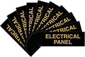 All Quality Basic Electrical Panel Sign - Fire Regulation Safety Compliance Sign - Black/Gold - Small (10 Pack)