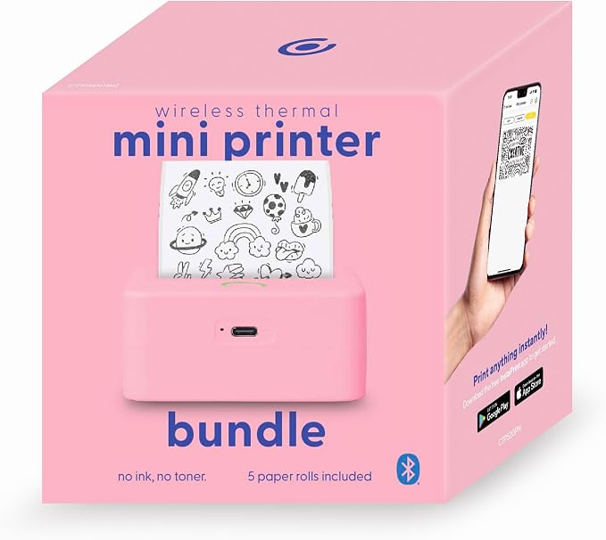 Mini Portable Thermal Printer, 200 Dpi Monochrome Label, Receipt and Image - Image 2