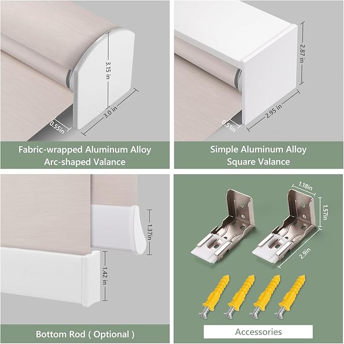 ZSHINE Motorized Blackout Roller Blinds Customize Width Remote Control Wireless and Rechargeable Roller Shades for, Home, Office, Hotel,Restaurant and Cinema(82067A)