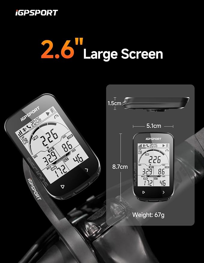 iGPSPORT BSC100S GPS Bike Computer Wireless, 2.6'' LCD Display 40H Rechargeable - Image 2