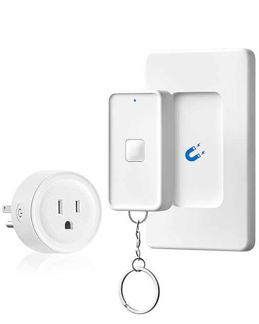 Remote Control Outlet, WILAWELS Remote Outlet Switch with Magnetic Base, Wireless On Off Power Switch for Lights, Lamps, Fan, Home Appliance, 100ft RF Range, 10A/1250W, Pre-Programmed W14RC1106