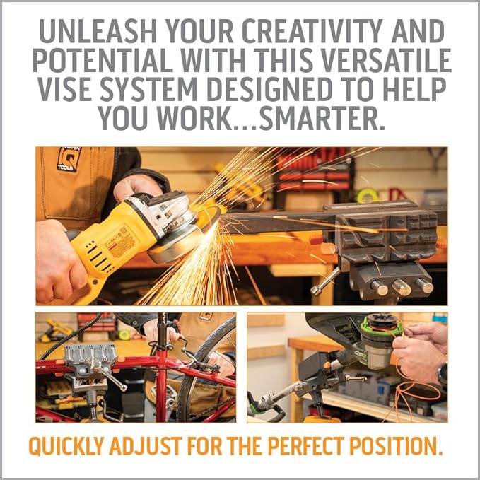 360° Rotating Bench Vise with 5" Jaw Pads - Versatile Woodworking & Pipe Vise for Home Improvement Projects - Compatible with Work Table Workbenches & IQ Connect Accessories