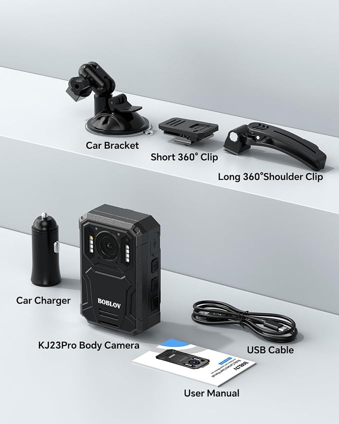 BOBLOV KJ23Pro 2K Body Camera, 64GB Body Camera - Image 8