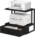 Printer Stand with Storage for Desk, with Fabric Drawer Desktop Printer Stand by VYUOL