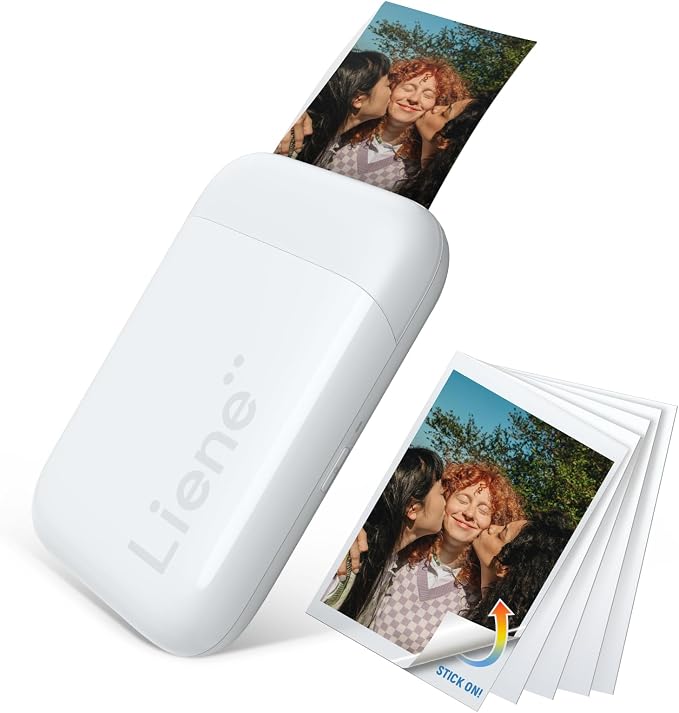 Liene Pearl K100 2x3” Photo Printer, Mini Picture Printer w/ 10 Zink Adhesive by Liene