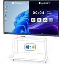 LINGHUFOX Smart Board, 86” Digital whiteboard with Windows 11 Pro 13th i7 16+256G & Android 13, Built-in AI Camera and 8 Mics-4K Touchscreen Interactive Whiteboard for Classroom Office Home