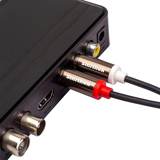 Smithok RCA Cables 2 Pack[Hi-Fi Sound, PVC Jacket, Shielded], 2-Male to 2-Male RCA Audio Stereo Subwoofer Cable Auxiliary Cord for Home Theater,Amplifiers,HDTV,Hi-Fi Systems,Speakers… (10Ft/3m)