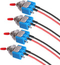 VONVOFF Toggle Switch,4pcs ON/Off SPST Switch with Pre-soldered Wire,3v/5v/12v/24v/72v/110v/220v/240v/Mini Toggle Switches for car,Truck,Light,Test Machine,Industrial Equipment.3 Pins 2 Positions,Blue