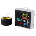 Alinan 6 in 1 AC Display Meter AC50-300V 100A 110V 220V Voltage Power Factor Frequency Electric Energy Monitor Ammeter Voltmeter Tester Digital Color LCD Volt Amp Watt Detector Reader Panel