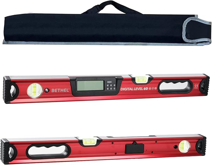 24 inch Digital Magnetic Level, Digital Smart Torpedo Level Tool ElectronicLevel Tool and Protractor - Master Precision - IP54 Dustproof and Waterproof with Carrying Bag