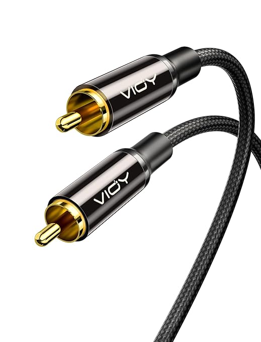 VIOY Coaxial Digital Audio Cable (100 FT), Subwoofer Cable RCA Male to Male HiFi 5.1 SPDIF Stereo Coaxial Audio Cable for Home Theater, HDTV, Amplifier Speaker Soundbar