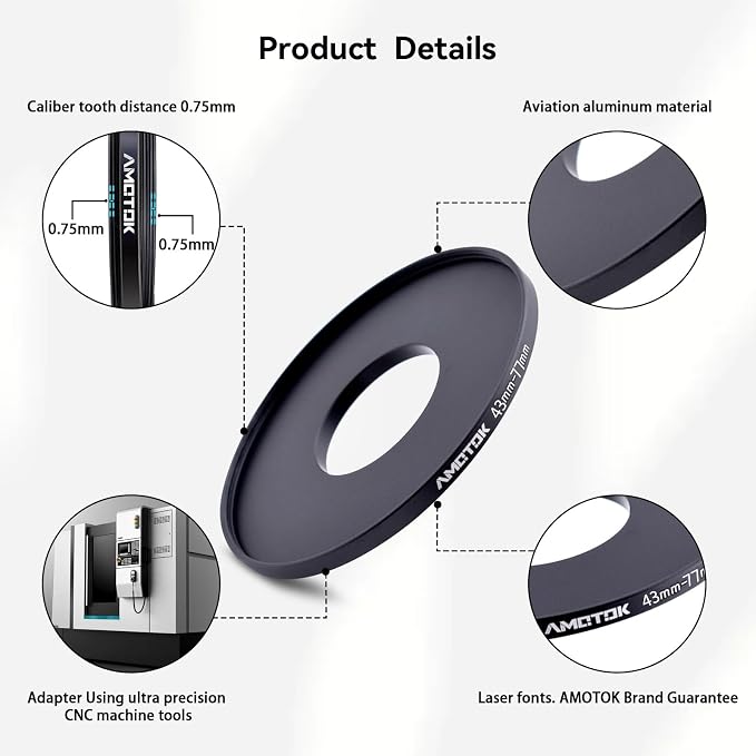43mm to 77mm Lens adapter/43mm Lens to 77mm Camera Filters Ring Compatible All - Image 3