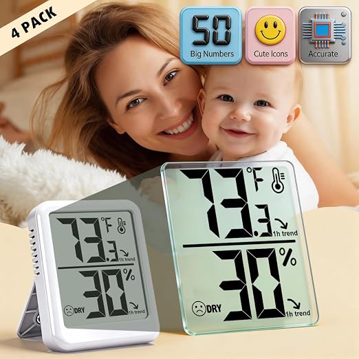 4-Pack Room Thermometer Indoor Hygrometer, Small Digital Temperature and - Image 4