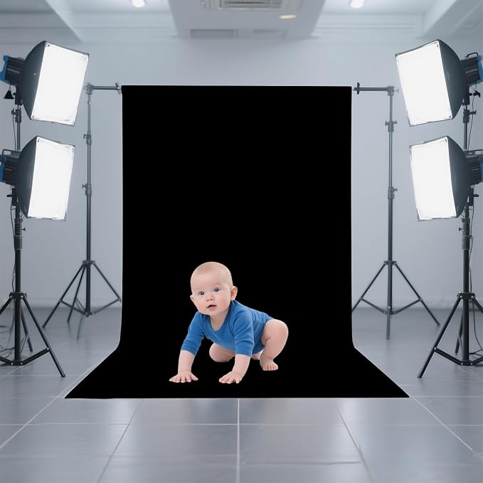 Black Photo Backdrop for Photoshoot, Fabric Background for Product Photography - Image 2