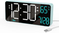 KOSUMOSU Digital Alarm Clock for Bedroom, 6.7in Desk Clock LED, Auto Dimming, Room Temperature, Day of The Week, Date, Seconds, Clocks for Living Room, Alarm Clocks for Bedrooms