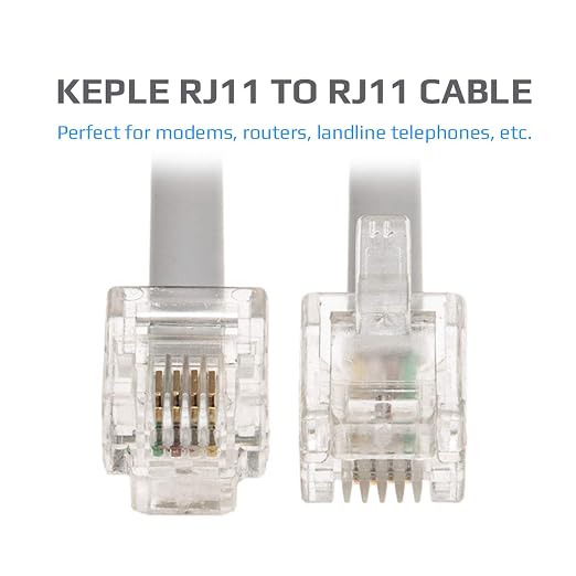 Keple RJ11 Cable ADSL 50ft Extension Lead Phone Cord Telephone Plug High Speed - Image 4
