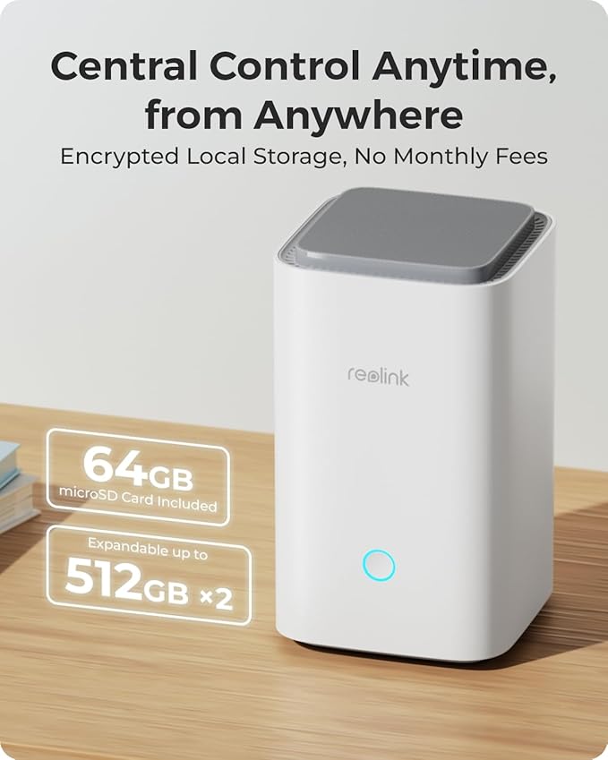 REOLINK 4K Dual-Lens 180° Outdoor Wireless Security Camera, ColorX Night Vision, Solar Cameras with Local Encrypted Storage, 5G/2.4GHz WiFi 6, No Subscription, Home Hub with 2X Argus 4 Pro