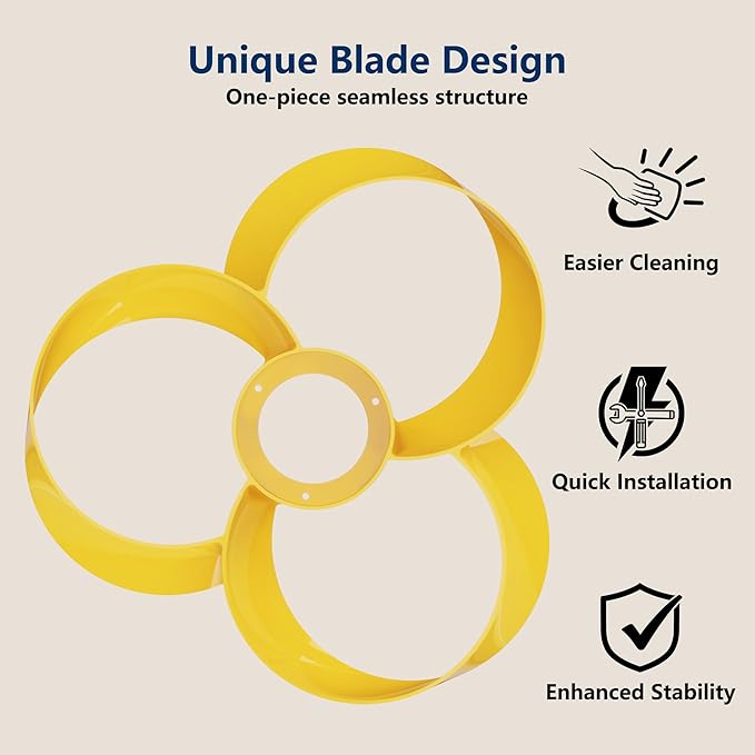 FANX 22 Inch Ceiling Fan with Light and Remote, Quiet DC Motor, Dimmable LED, Reversible 3-Speed Control, Easy Installation Flush Mount Fan for Small Rooms (Yellow)