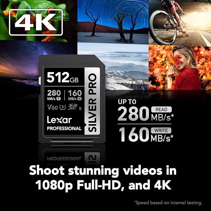 Lexar 512GB Professional SILVER PRO SD Card, Full HD, - Image 2