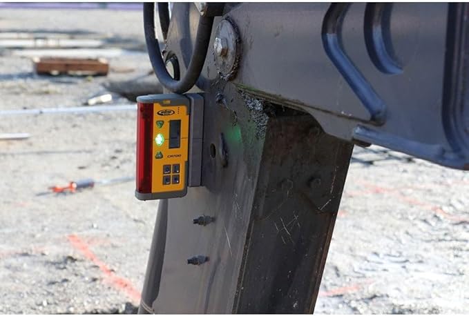 Spectra Precision CR700 Combination Laser Receiver with Rod Clamp and Magnetic Mount – IP67 Waterproof Digital Readout, 5-in Detection, 200° Reception, Radio Capability