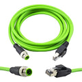M12 to RJ45 Cable, M12 4 Pin D Code Male to RJ45 Male Shielded Cable Assembly by Lonlonty