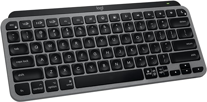 Logitech MX Keys Mini for Mac Minimalist Wireless Keyboard, Compact, Bluetooth, Backlit Keys, USB-C, Tactile Typing, Compatible with MacBook Pro & Air,iMac,iPad - Space Grey
