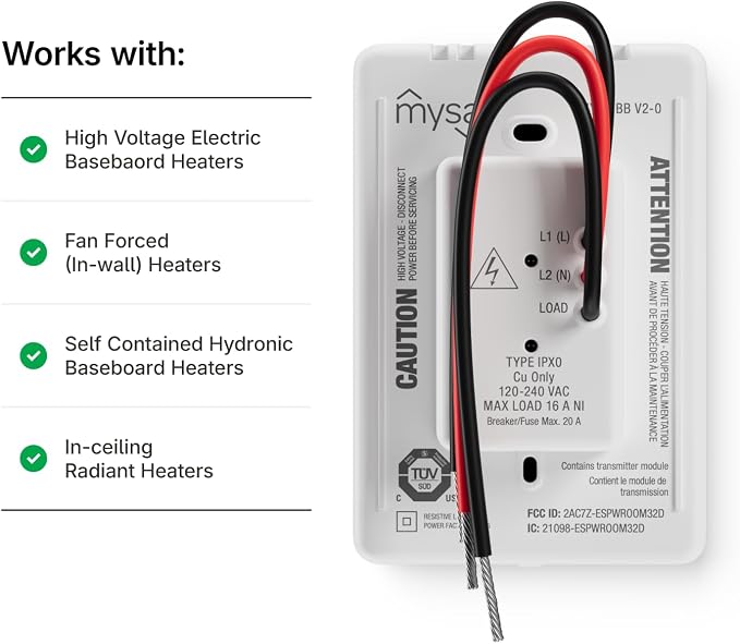 Mysa Smart Thermostat for Electric Baseboard Heaters 240V | Remote Control - Image 4