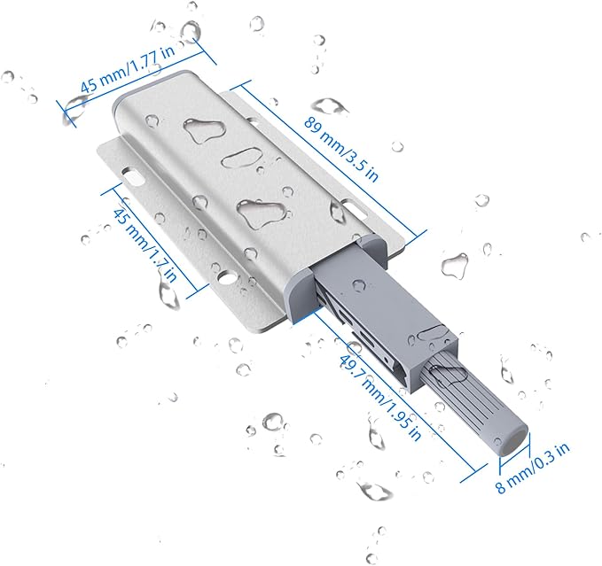 3 Pack Push to Open Cabinet Hardware, Touch Latches for Cabinet Doors, Magnetic Cabinets Latch, Magnetic Push Latches for Cabinets to Open Latch，Silver