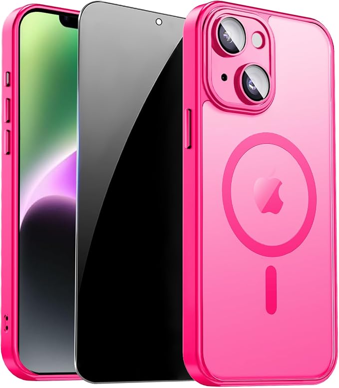for iPhone 14 Case with Privacy Screen Protector and Camera Protection by ZOZDOKG