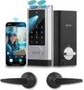 Devo G1 Video Smart Lock with Camera&Doorbell, 6-in-1 Keyless Entry Door Lock Deadbolt with Handle Set, App Remote, Fingerprint ID, Auto Locks, Built-in Wi-Fi Smart Deadbolt for Front Door