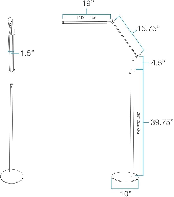 Cocoweb High Powered, dimmable, LED Floor Lamp - Fled-GPS (Black Brass)