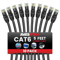 CAT 6 5FT Ethernet Cable, Indoor High-Speed 10Gbps Snagless CAT6 Ethernet Cable by AvesView