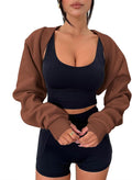 Zwurew Women's Bolero Shrug Long Sleeve Cropped Sweatshirt by Zwurew
